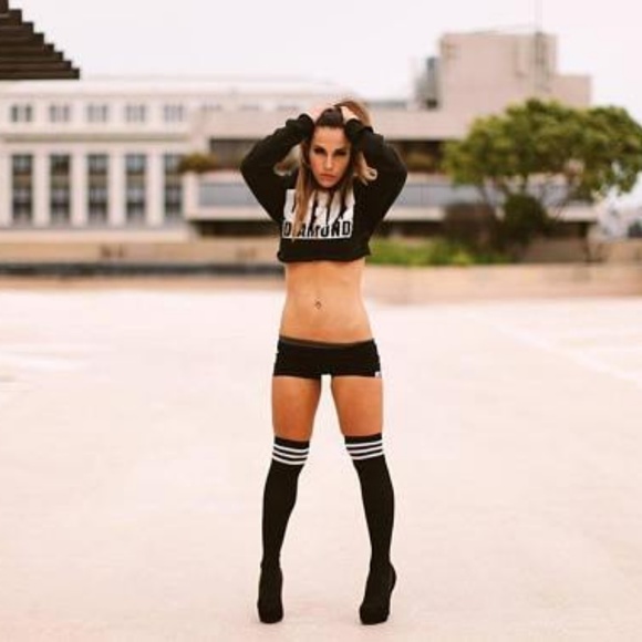 girl in workout shorts